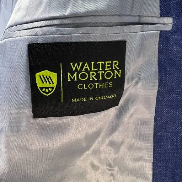 NWT WALTER MORTON 40R Royal Blue 2 Btn Worsted Wool Blazer Made in USA - Picture 7 of 7